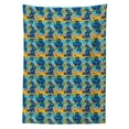 thumbnail image 2 of Cartoon Tablecloth, Vintage Robots Space Fiction Comic Cyborg Future Repetition Design Art, Rectangle Satin Table Cover Accent for Dining Room and Kitchen, 52" X 70", Multicolor, by Ambesonne, 2 of 2