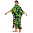 thumbnail image 4 of Xoenoiee Jamaica Flag Camo Pattern Plus Size Kaftan Dress for Women, Oversized V-Neck Batwing Sleeve, Boho Swimsuit Cover Up, Maxi Beach Resort Caftan, 4 of 7