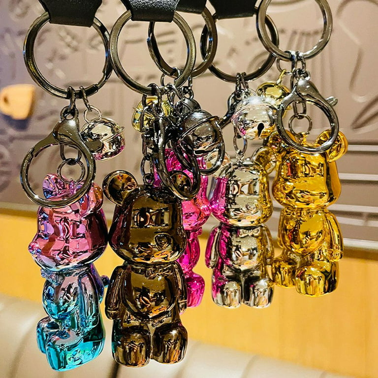 Rhinestone Cute Bear Key Chain Tassels Keychain Anti-lost Pendant Holiday  Car Key Ring Chain Holder