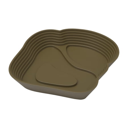 Reptile Feeding Bowl Turtle Pool Terrarium Ornament with Separate Sunbathing Area for Semi Aquatic Pets