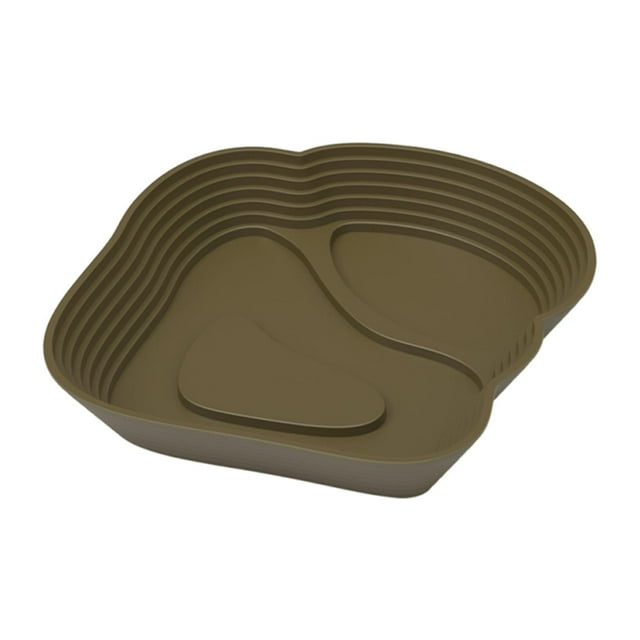 Almencla Reptile Water Bowl Reptile Bathing Pool,with Ramp,Decorations,Turtle Bath Feeding Dish Tortoise Water Bath Bowl for Terrapins coffee