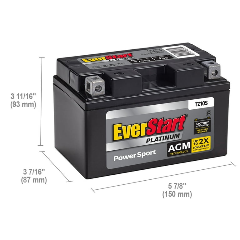  Energizer TZ10S AGM Motorcycle and ATV 12V Battery