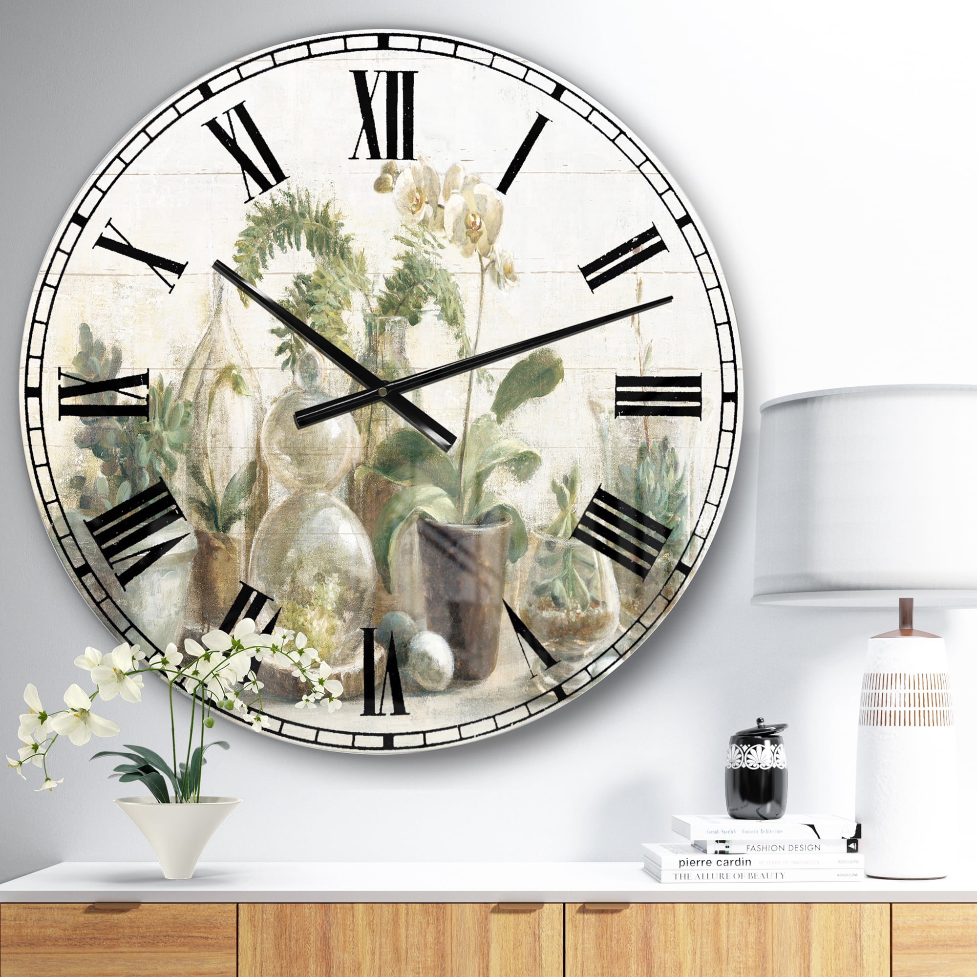 Designart Oversized Multicolor Analog Round Farmhouse Modern Wall Clocks, CLM30417-C23