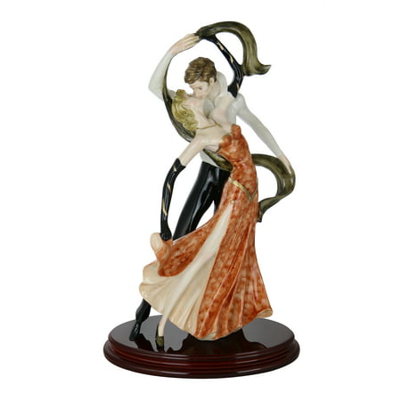 Santini Authentic Figurine Love Tango Dancers Statue Orange & Black 19” x 11” Made in Italy Home Decor Collectible