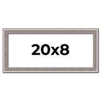 20x8 Frame Grey Real Wood Picture Frame Width 1.25 inches | Interior Frame Depth 0.5 inches | Hans