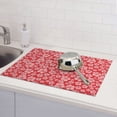 thumbnail image 6 of Sikiie Red Hibiscus Flower Dish Drying Mat, Kitchen Counter Mat, Self Drying Mat for Kitchen Counter Dish Drying Pad ,for Dishes, Utensils, Pots and Pans（24" x 18"）, 6 of 7