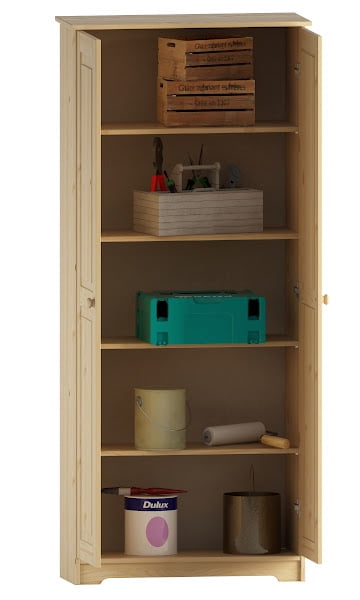 Solid Wood Pantry Storage Cabinet, Freestanding Kitchen Cupboard, Closet with Shelves - 3