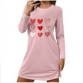thumbnail image 2 of Taqqpue Valentines Nightgowns for Women Heart Printed Cotton Night Gown Long Sleeve Sleepshirts V Neck Night Shirt Soft Sleepwear, 2 of 6