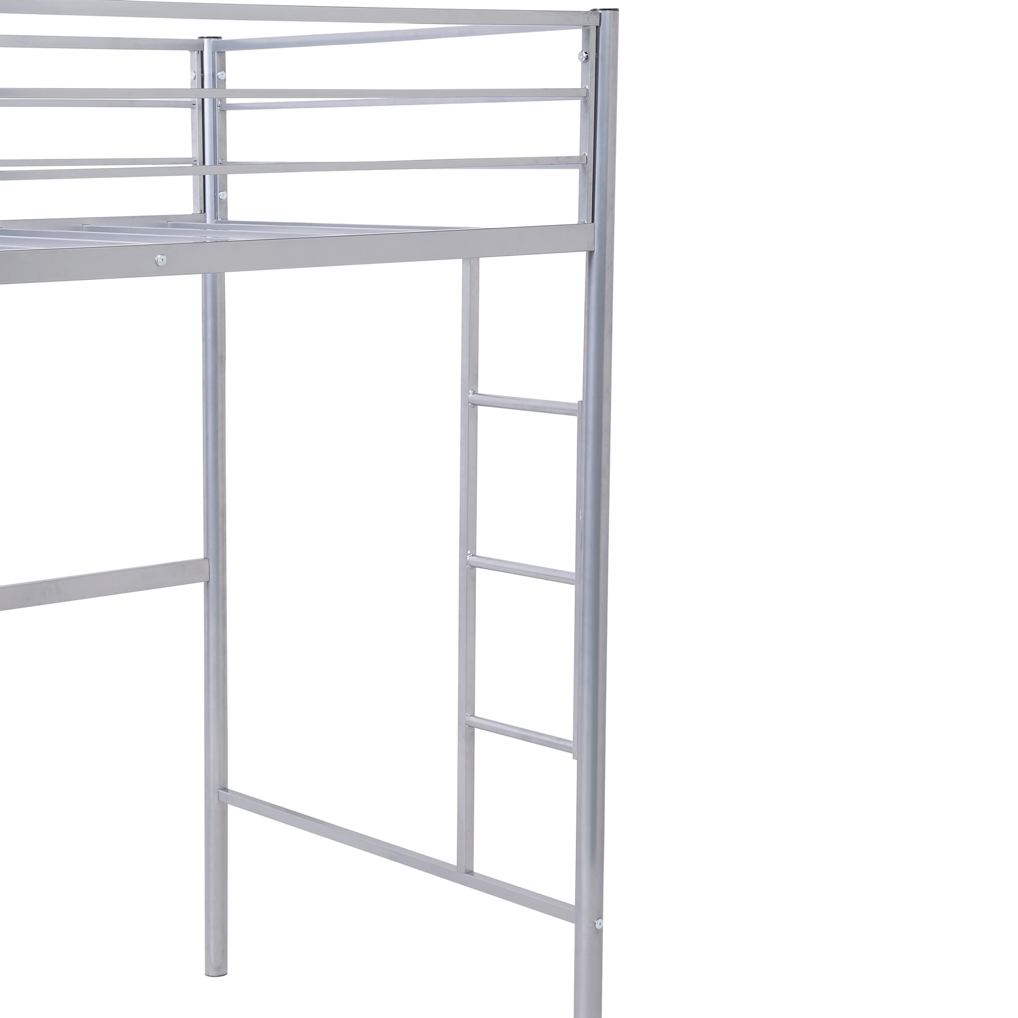 Kepooman Twin Over Full Metal Bunk Bed with Desk & Ladder for Bedroom Dorm, 78"L x 41"W x 65"H, Silver Kepooman Twin Over Full Metal Bunk Bed with Desk & Ladder for Bedroom Dorm, 78"L x 41"W x 65"H, Silver