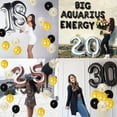 thumbnail image 3 of Aquarius Birthday Decorations, Zodiac Party Decorations Black and Gold with Big Aquarius Energy Balloon Banner, Confetti Balloons for Constellation Zodiac 18th 20th 25th Birthday Party Supplies, 3 of 5