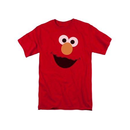 Sesame Street Classic Children's TV Show Elmo Face Outline Adult T-Shirt Tee