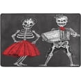 thumbnail image 4 of SKYSONIC 36x24in Skull Couple Area Rug, Day of The Dead Non-Slip Floor Carpet for Indoor Living Dining Room Bedroom, 4 of 7