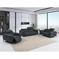 thumbnail image 2 of Titan Furnishings Italian Leather Sofa Set with Power Recliner in Dark Gray, 2 of 26