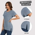 thumbnail image 2 of TEMOFON Tops for Women Short Sleeve Shirts Round Neck Tops Casual Short Sleeve for Women Tunic Tops Trendy Loose Ladies Shirts Blouses, 2 of 6