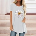 thumbnail image 2 of Pompotops Femmes Mode Casual Chemises Manches Courtes Tee Tops Tunique Blouse, 2 of 4