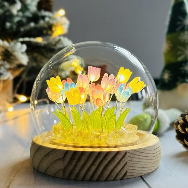 Lámpara LOGAZOO Tulip Night Light con cúpula de cristal de 10 cm