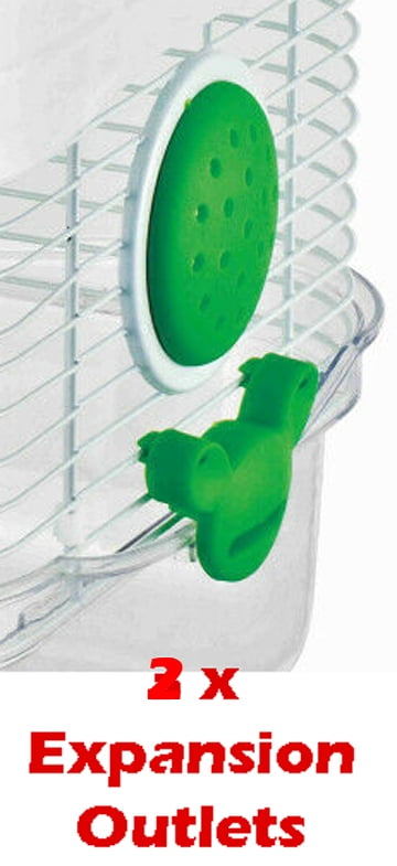 Mcage 3-Story Large Acrylic Clear Expansible and Customizable Hamster Mice Mouse Habitat Cage Home with 1 x Water Bottle