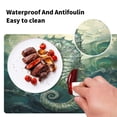 thumbnail image 5 of Wobogo Green Seahorse Placemats Coasters Set of 4 Heat-resistant Non-slip Easy to Clean Square Dinner Plate Mat, 5 of 8
