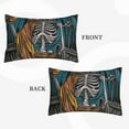 thumbnail image 2 of Uemuo Coffee-Drinking Skull Print Throw Pillow Case – Cozy & Soft Cushion Cover, Hypoallergenic Pillow Case for Sleeping, Perfect for Women with Envelope Closure-16"x24", 2 of 6