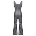 thumbnail image 2 of DPOIS Kids Girls Shiny Metallic Jumpsuit Performance Costume Black 5-6, 2 of 7
