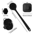 thumbnail image 2 of 4 pcs Cepillo de Baño de Silicona, cepillo de limpieza de espalda de mango largo, cepillo de baño corto, cepillo para lavar el pelo y cepillo para lavar la cara, herramientas de limpieza (black), 2 of 4