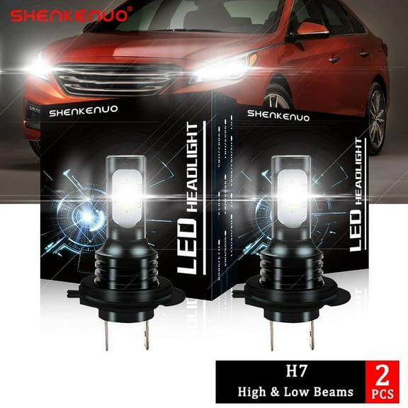 2x H7 LED Headlights Bulb high Low Beam 6000K Bright White For Hyundai Sonata 2011 2012 2013 2014
