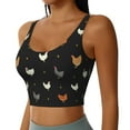 thumbnail image 2 of Bixox Women's Funny Chicken Pattern Fitness Navel Tank Top U-Back Yoga Tank Top Sweatshirt Sports Bra, 2 of 7