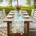 thumbnail image 4 of Table Runners 70 Inches Long Dress Scarves, Easter Farmhouse Coffee/Dining/Kitchen Table Decor, Holiday Table Runner, Spring Watercolor Eggs Tulip Wooden Grain Teal 13x70 Inch, 4 of 9