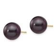 thumbnail image 2 of Auriga 14k Yellow Gold 10-11mm Black Pearl Stud Earrings for Women, 2 of 5