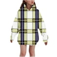 thumbnail image 3 of Ashirexll Oversized Hoodies for Girls Oversize Hoodie 3-14 Years Winter Plaid Fashion Casual Velvet Fleece Lined Comfortable Long Sleeve Hooded Sweatshirt for Kids, 3 of 6
