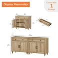 thumbnail image 6 of Oak Farmhouse TV Stand for 75 inch TV with 4 Doors and 2 Drawers, 6 of 6