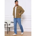 thumbnail image 5 of DARING DIVA Men's Solid Long Sleeve Button Pockets Corduroy Trucker Jacket S Brown, 5 of 7