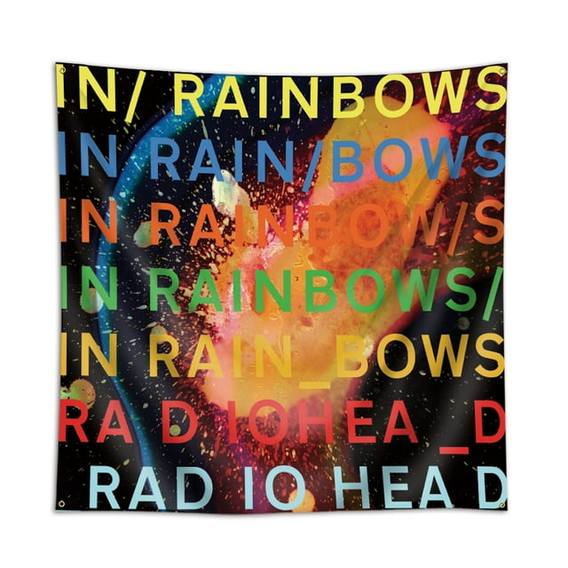 Tapestry Radioheads con diseño de bandera de anime para colgar en la pared, 90 x 90 cm