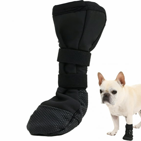 TELOLY Dog Paw Wound Recovery Boot, Waterproof Dog Bootie for Injured Paw, Anti-Slip Dog Shoe with Magic Strap Black Dog Shoes for Hot Pavement S