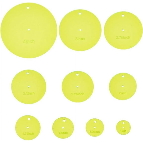 10 Sizes Acrylic Quilting Template Flat Round Creative Stitching Templates Quilt Ruler for DIY Hand Patchwork Machine Quilting Sewing Needlework Craft Green for DIY December Holly