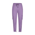 thumbnail image 6 of Men’s Cargo Pants with Multi-Pockets, Casual Cargo Trousers Elastic Waist Straight Leg, Lightweight Quick Dry Outdoor Work Joggers for Hiking Travel Gym, Summer | AESTIVO,Purple XL, 6 of 6