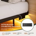 thumbnail image 3 of Amolife Heavy Duty King Size Floating Bed Frame with Smart LED Lights and Charging Station, Black, 3 of 13