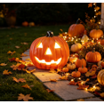 thumbnail image 5 of Pumpkin Decorations,Carved Jack‑O‑Lantern Pumpkin Decor, Hollow Out Artificial Pumpkin with Classic Face Cutouts, Halloween Decorations for Home,C, 5 of 5