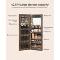thumbnail image 5 of Generic Jewelry Cabinet Armoire Organizer with LED Lights Wall-Mounted Storage Cabinet with Full-Length Frameless Mirror Built-in Makeup Mirror Rustic Brown, 5 of 9
