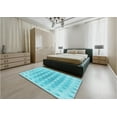 thumbnail image 4 of Ahgly Company Indoor Square Patterned Bright Turquoise Blue Area Rugs, 5' Square, 4 of 6