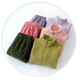 thumbnail image 6 of SERTG Children Fall Winter Set Fleece Casual Long Sleeved Round Neck Top+Elastic Waistband Leg Tied Pants Warm Two-Piece Set for Kids 3-17 Years(Khaki,7-8 Years), 6 of 7