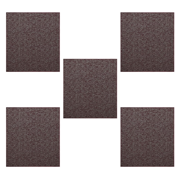 Furnish My Place Modern Indoor/Outdoor Commercial Burgundy Rug, Modern Area Rug, Baby Nursery Mat, Pet-Friendly Carpet for Living Room, Playroom, Made in USA, 3' x 3' Square - Set of 5