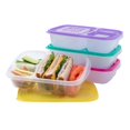 thumbnail image 1 of EasyLunchboxesÂ® - Bento Lunch Boxes - Reusable 3-Compartment Food Containers for School, Work, and Travel, Set of 4 (Brights), 1 of 4