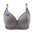 thumbnail image 4 of Wireless Support Bras for Women Plus Size Breathable Daily Underwear Small Print Bra Gray XS-4XL, 4 of 4