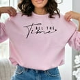 thumbnail image 6 of Inspirational Quote Sweatshirt, Fall The Time Calligraphy Heart Design, Casual Pullover, Cozy Top, Trendy Autumn Apparel, Gift Idea, 6 of 11