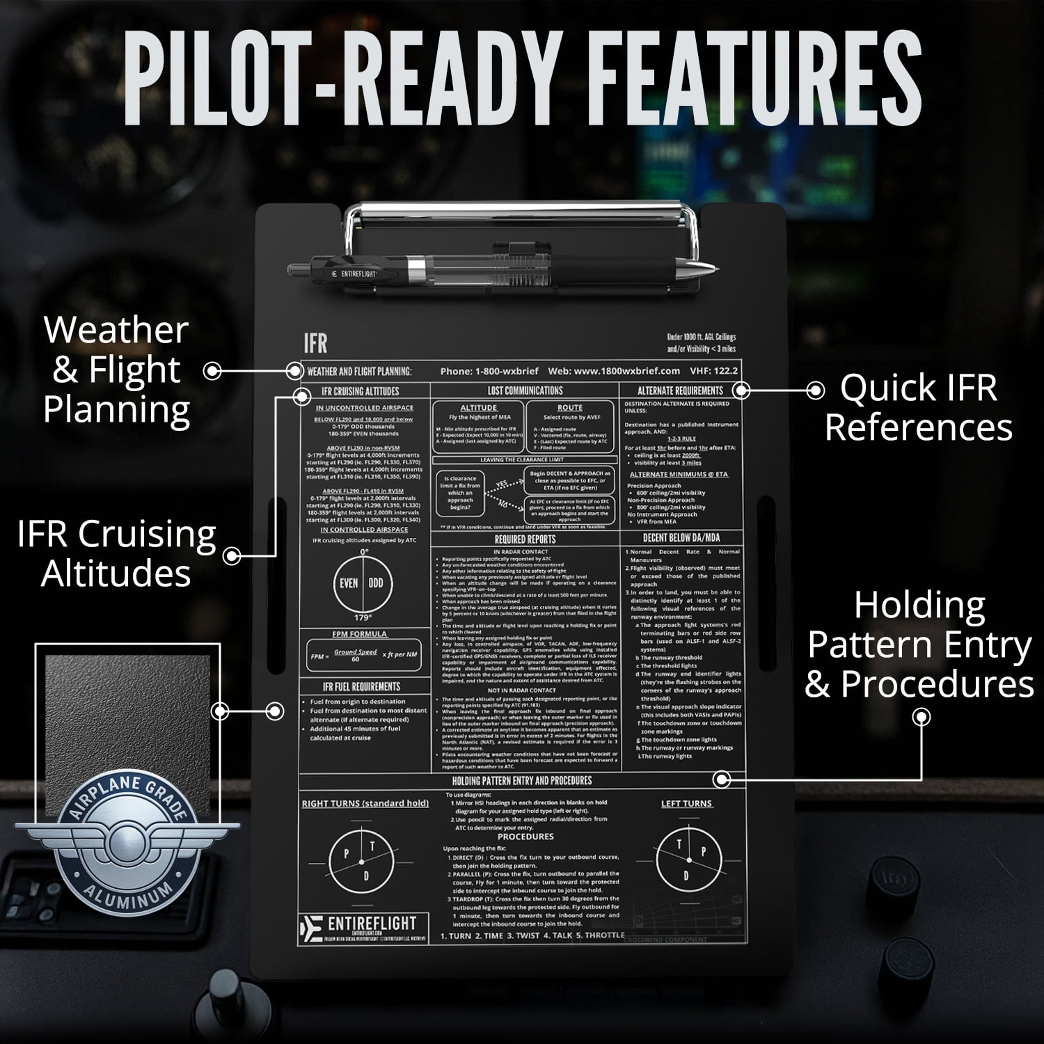 EntireFlight IFR Pilot Kneeboard and Flight Pad
