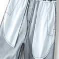 thumbnail image 3 of LYMAYTER Men Jean Shorts Summer Lightweight Drawstring Denim shorts Breathable Straight Leg Shorts XS-2XL, 3 of 7