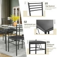 thumbnail image 3 of 5 Pieces Dining Set with Tempered Glass Top Table and 4 Upholstered Chairs, 3 of 9