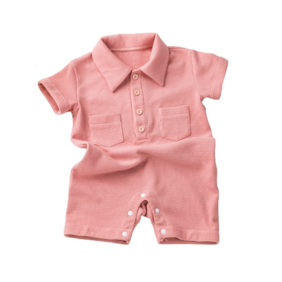 MesaSe Newborn Baby Girl Waffle Short Sleeve Clothing Jumpsuit Boys & Girls Infant Tooling Bodysuit 59cm