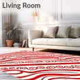thumbnail image 2 of ODIKA 2'x3' Machine Washable Non-Slip Area Rug, Joyful Season Cane Swirl Decorative Floor Covering High Traffic Rug with Pad, Red, 607808, 2 of 8